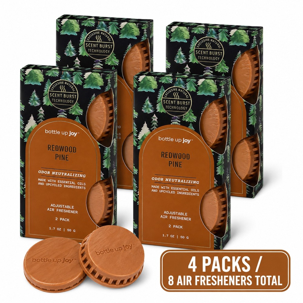 Bottle Up Joy Redwood Pine Adjustable Air Freshener 8 Count Odor Neutralizer